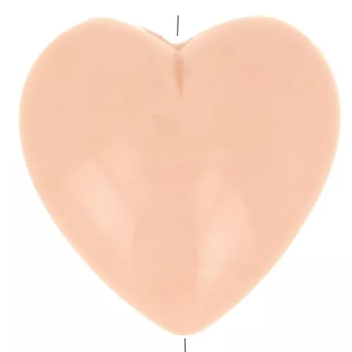 Perle coeur 17x18 mm en résine opaque - Peach x1