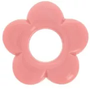 Pendentif fleur 21 mm en résine opaque - Rose saumon x1