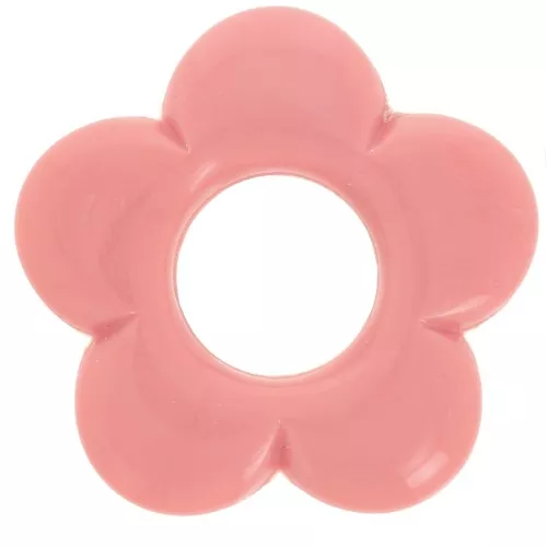 Pendentif fleur 21 mm en résine opaque - Rose saumon x1