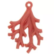 Pendentif corail en résine opaque 31x23 mm - Brique x1
