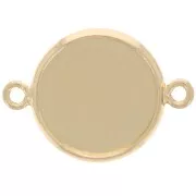 Intercalaire serti pour cabochon fond plat 12 mm - Doré x1