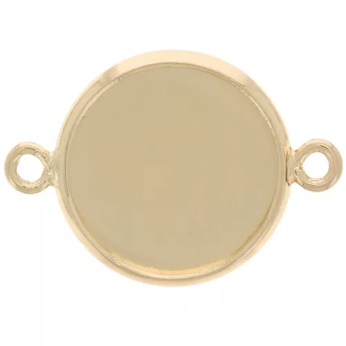 Intercalaire serti pour cabochon fond plat 12 mm - Doré x1