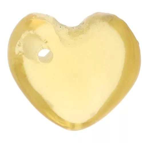 Sequin coeur 10 mm imitation pierre gemme - Hydro Citrine x1