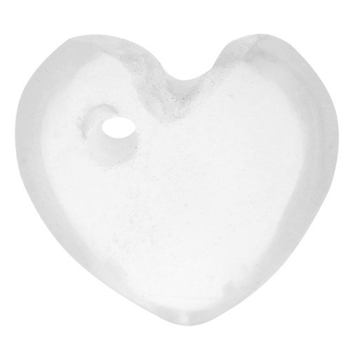 Sequin coeur 10 mm en pierre gemme - Cristal de roche x1