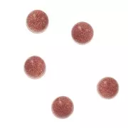 Cabochons ronds 3 mm à coller ou à sertir Gold Stone imitation Pierre de soleil x5