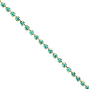 Chaîne en laiton strass en cristal taillé 2.10 mm - Doré -Blue Zircon x50cm