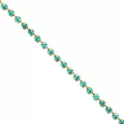 Chaîne en laiton strass en cristal taillé 2.10 mm - Doré -Blue Zircon x50cm