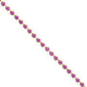 Chaîne en laiton strass en cristal taillé 2.10 mm - Doré - Fuchsia x50cm