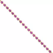 Chaîne en laiton strass en cristal taillé 2.10 mm - Doré - Fuchsia x50cm