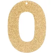 Pendentif ovale évidé 47x34 mm en acrylique - Pailleté Doré x1