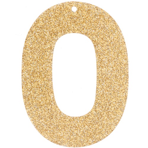 Pendentif ovale évidé 47x34 mm en acrylique - Pailleté Doré x1