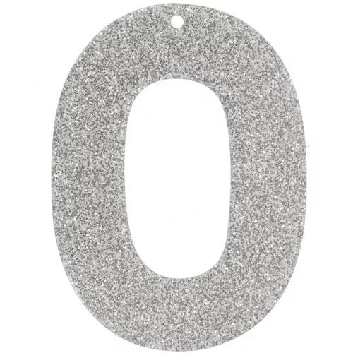 Pendentif ovale évidé 47x34 mm en acrylique - Pailleté Argenté x1
