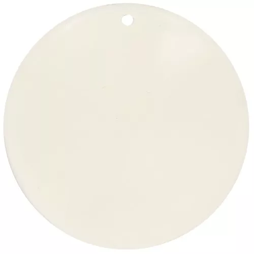 Pendentif rond ondulé en acrylique 34 mm - Ecru x1