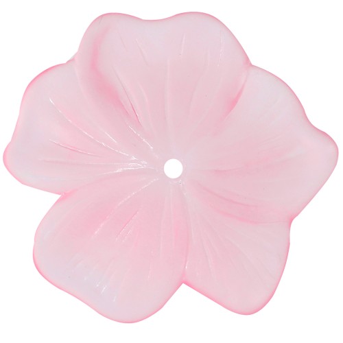 Pendentif Fleur 23 mm en résine transparente - Rose mat x1