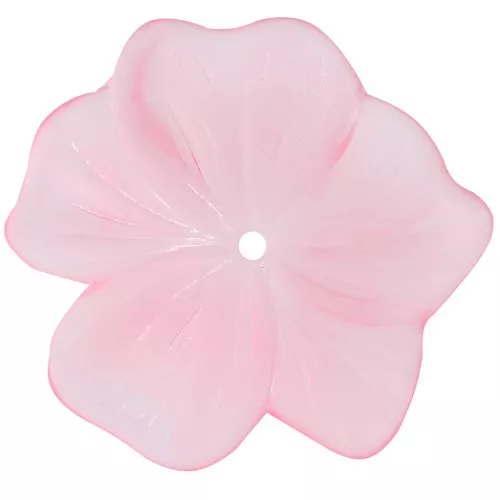 Pendentif Fleur 23 mm en résine transparente - Rose mat x1