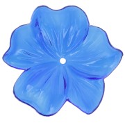 Pendentif Fleur 23 mm en résine transparente - Bleu cobalt x1