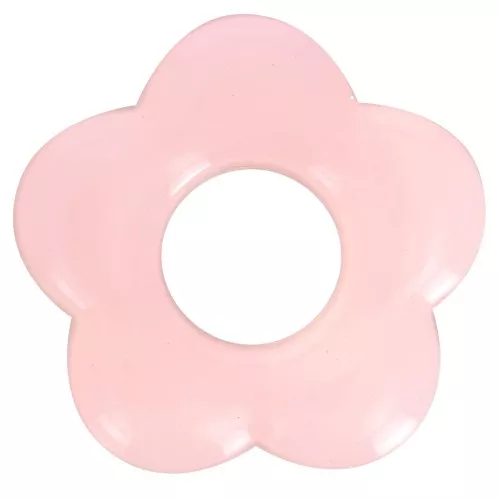 Pendentif fleur 20 mm en acrylique translucide - Rose x1