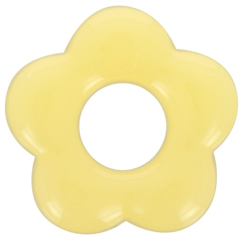 Pendentif fleur 20 mm en acrylique translucide - Jaune x1