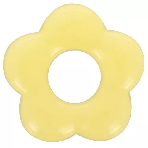 Pendentif fleur 20 mm en acrylique translucide - Jaune x1