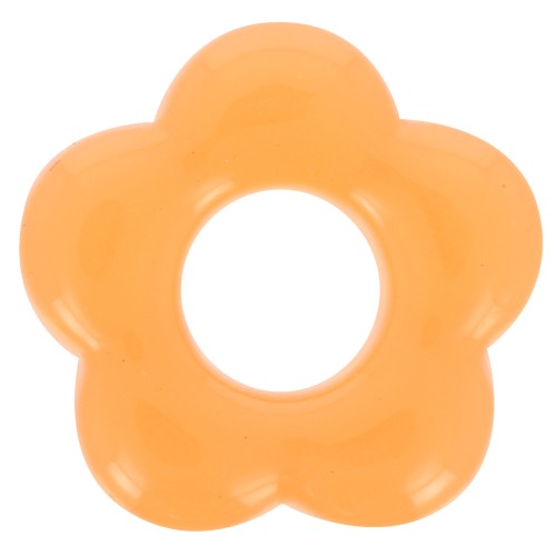 Pendentif fleur 20 mm en acrylique translucide - Orange x1