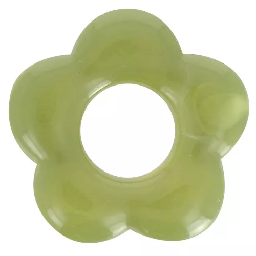 Pendentif fleur 20 mm en acrylique translucide - Marbré olive x1