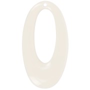 Pendentif ovale évidé en résine opaque 47x26 mm - Ivoire x1