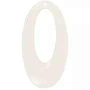 Pendentif ovale évidé en résine opaque 47x26 mm - Ivoire x1