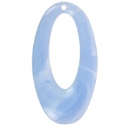 Pendentif ovale évidé en résine translucide 47x26 mm - Marbré bleu clair x1|raw }}
