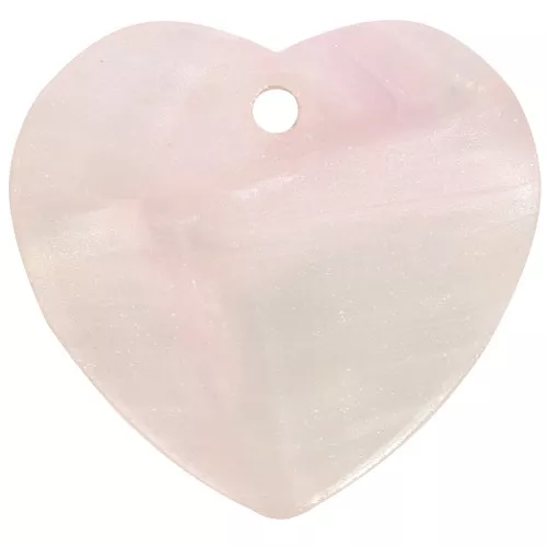 Sequin coeur 15x16.5 mm en acétate - Light rose nacré x1