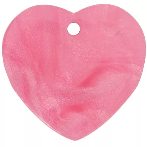 Sequin coeur 15x16.5 mm en acrylique - Rose nacré x1