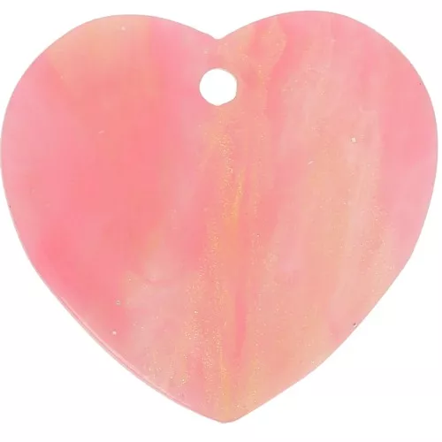 Sequin coeur 15x16.5 mm en acrylique - Marbré rose pailleté x1