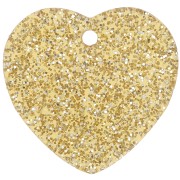 Sequin coeur 15x16.5 mm en acrylique - Pailleté doré x1|raw }}