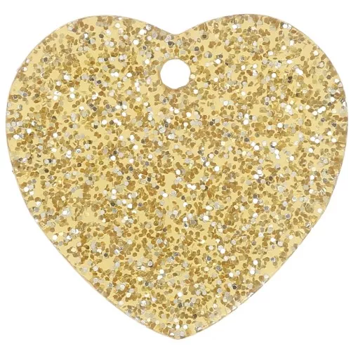 Sequin coeur 15x16.5 mm en acrylique - Pailleté doré x1