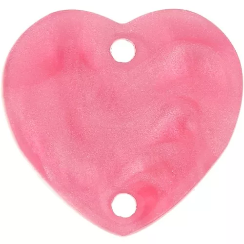Intercalaire coeur 15x16.5 mm en acrylique - Rose nacré  x1