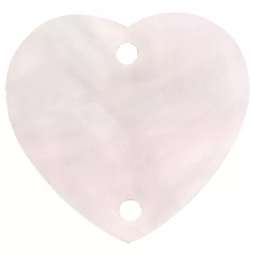 Intercalaire coeur 15x16.5 mm en acétate - Light rose nacré x1