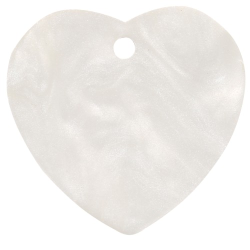 Sequin coeur 15x16.5 mm en acrylique - Blanc nacré x1