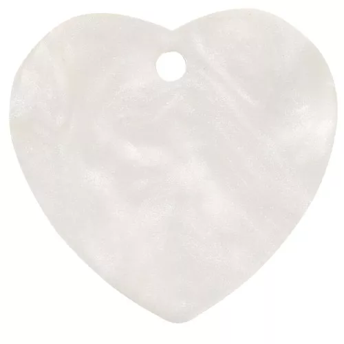 Sequin coeur 15x16.5 mm en acrylique - Blanc nacré x1