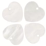 Sequin coeur 15x16.5 mm en acrylique - Blanc nacré x1