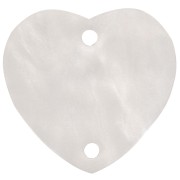 Intercalaire coeur 15x16.5 mm en acrylique - Blanc nacré x1|raw }}