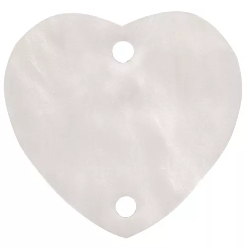 Intercalaire coeur 15x16.5 mm en acrylique - Blanc nacré x1