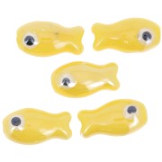 Perle poisson en céramique 10x19 mm - Jaune x1