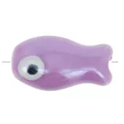 Perle poisson en céramique 10x19 mm - Violet x1