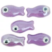 Perle poisson en céramique 10x19 mm - Violet x1