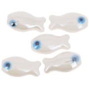 Perle poisson en céramique 10x19 mm - Blanc x1