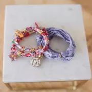 Perle fleur en céramique 17 mm - Bleuet x1