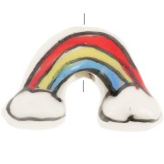 Perle arc en ciel en céramique 12x18 mm - Multicolore x1|raw }}