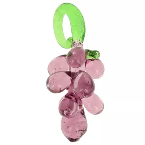 Breloque grappe de raisin en verre 27x12 mm - Violet - Vert x1