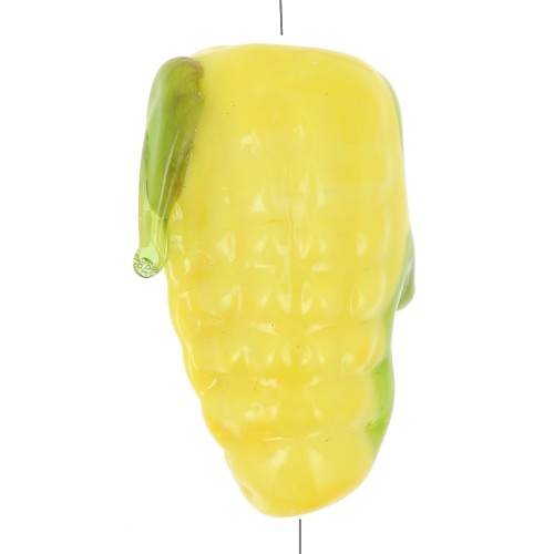 Perle maïs en verre 17x8.5 mm - Jaune x1