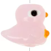 Perle canard en verre 15x17 mm - Rose x1