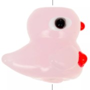 Perle canard en verre 19.5x16 mm - Rose x1